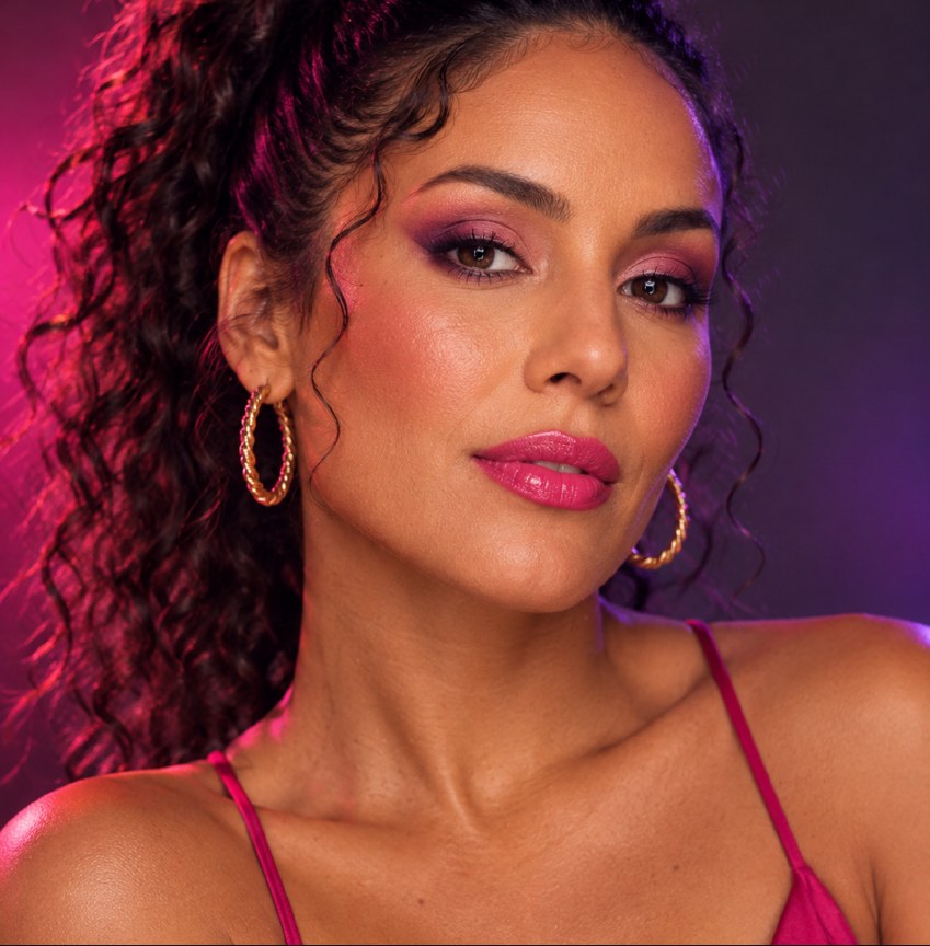Vibrant Rose makeup design